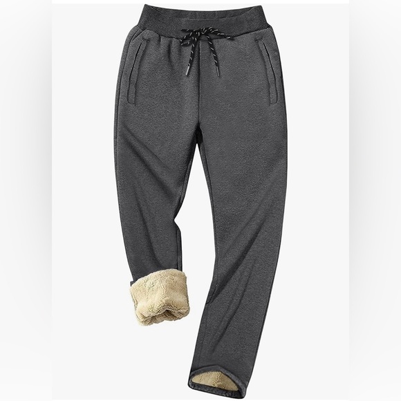 Men’s BRAND NEW Sherpa lined sweatpants.Brand New wth Tags! Grey wth zip pockets - Picture 1 of 11